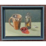 RICHARD O'CONNELL oil on board - 'A Still Life', 26 x 34cmsComments: grey wooden floating frame