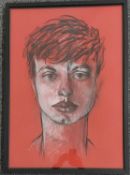 RICHARD O'CONNELL mixed media / pastel - 'Portrait of Pip as a welsh youth', 88 x 62cmsComments: