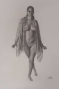 AIDAN CHISELLE pencil drawing - 'Nude', 55 x 49cmsComments: mounted, glazed (non reflective glass)