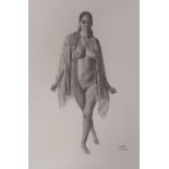 AIDAN CHISELLE pencil drawing - 'Nude', 55 x 49cmsComments: mounted, glazed (non reflective glass)