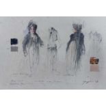 JOHN MACFARLANE mixed media - 'Ladies, Tosca Act 1', 50 x 67cmsComments: mounted, glazed and framed