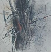 JOHN MACFARLANE mixed media - 'A Tree', 51 x 51cmsComments: mounted, glazed and framed