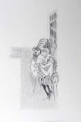 PROFESSOR GERDA ROPER pencil drawing - 'Les Charmes De La Vie', 9.5 x 5.5 inchesComments: glazed and