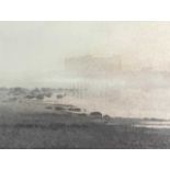 NAOMI TYDEMAN watercolour - 'Carew Castle', 33 x 39cmsComments: mounted, glazed and framed in black