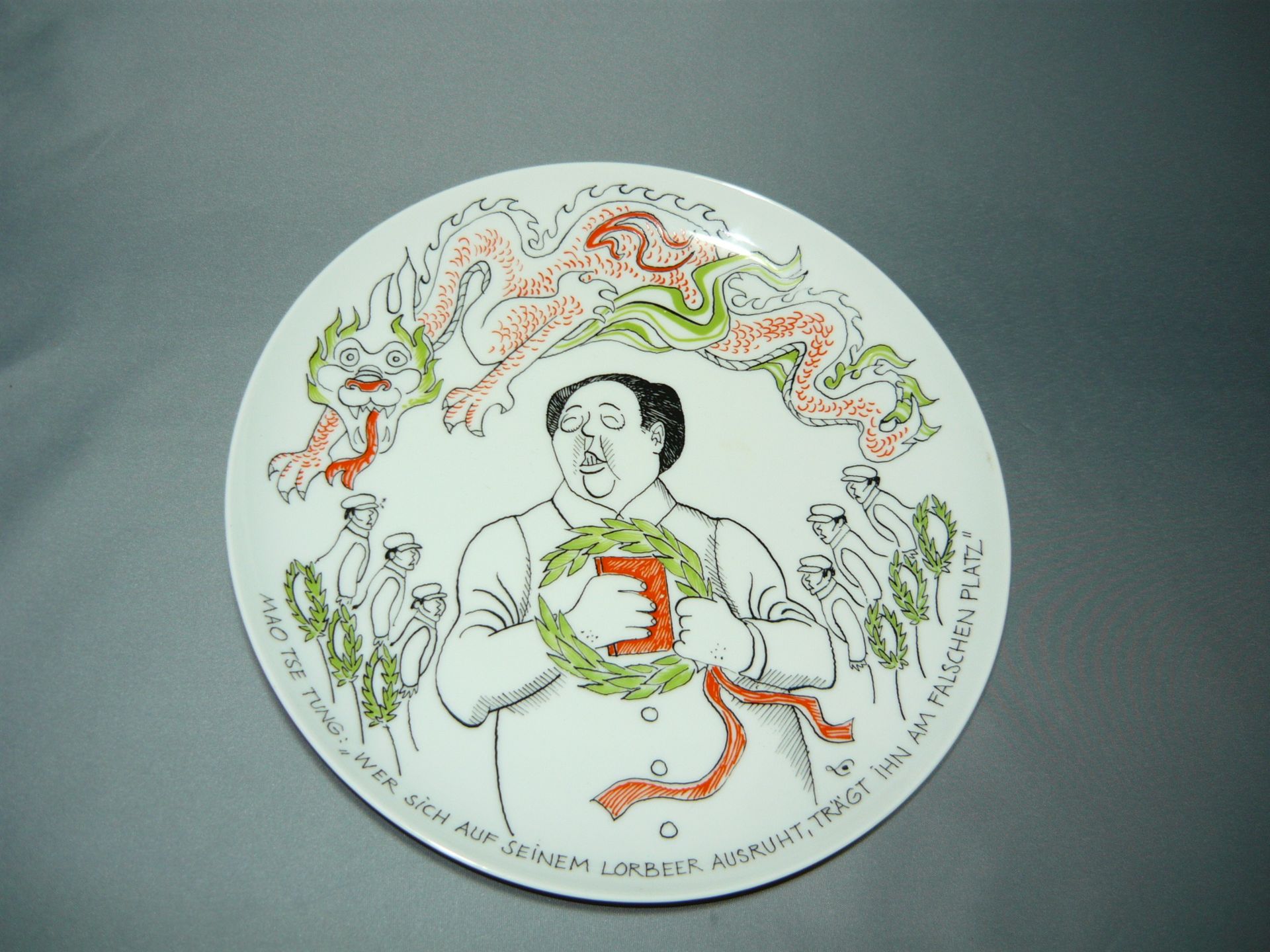 Rosenthal Satire Teller von Ernst Maria Lang. Nr. 5000/4263. Mao Tse Tung. Ø 26cm.