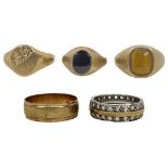 Mixed Lot of 9ct Gold Rings, 17.9g