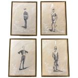 Sabteur, four Military watercolours