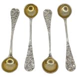 4 Silver Mustard Spoons. 51 g. London 1876, George Adams