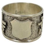 Chinese Silver Napking Ring with Well Being Symbols. 41 g. c.1900. Cum Shing