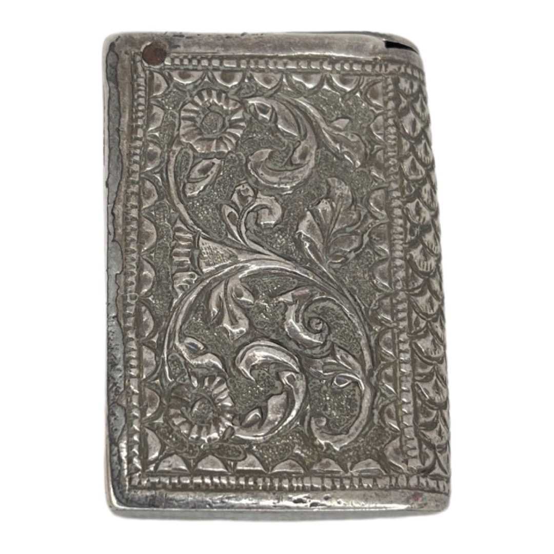 Indian Silver Book Vesta Case. c.1900