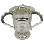 Golfing and Wemyss Interest. Silver Tyg 'The Elcho Golf Club'. 202 g. Birmingham 1935