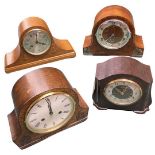 Four assorted mantle clocks