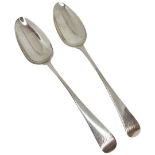 2 Georgian Silver Table Spoons. 131 g. London 1802, Peter, William and Anne Bateman