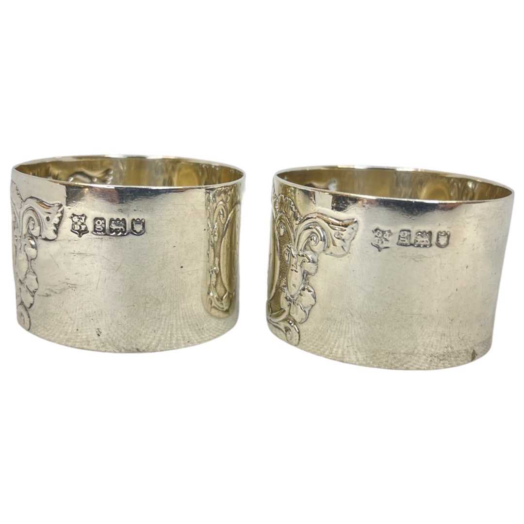 Pair of Good Quality Silver Napkin Rings and a Small Pin Dish. 75 g. Josiah Williams. - Image 4 of 5