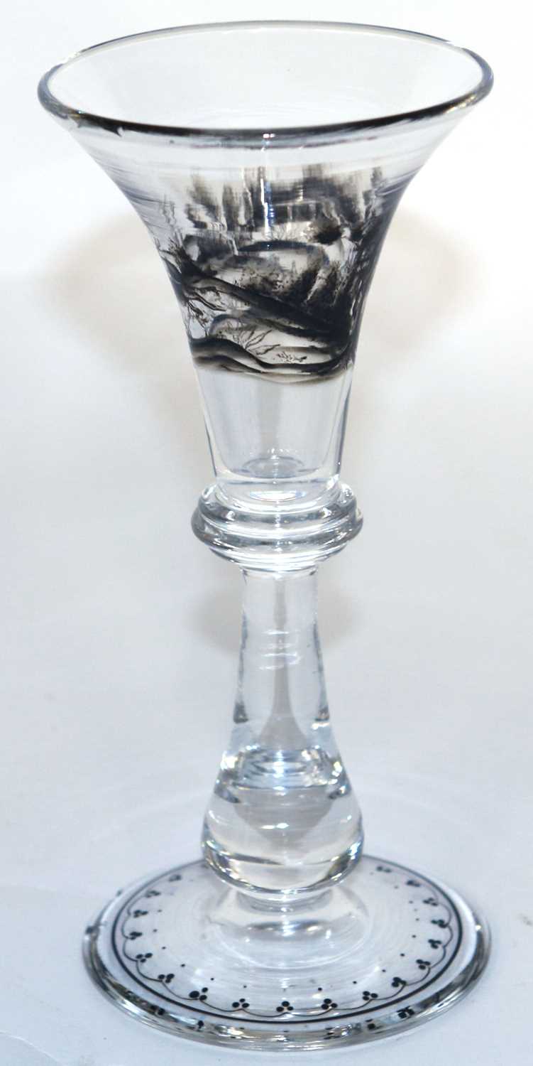 Bohemian Historismus goblet with baluster stem