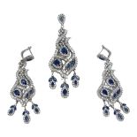 A Silver Cubic Zirconia Pendant & Earring Set