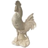 Large J.Massier Vallauris White Majolica Rooster