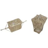 2 Novelty Silver Filigree Models. One of a Palaki Marriage Carriage. Unmarked.