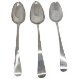 3 Silver Georgian Table Spoons. 158 g. London 1741 - 1792