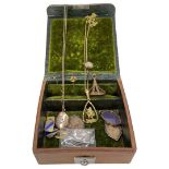 Box of Assorted Jewellery to Include an Antique Gold Wrapped Locket Necklace