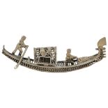 Silver Filigree Model of a Gondola. Unmarked