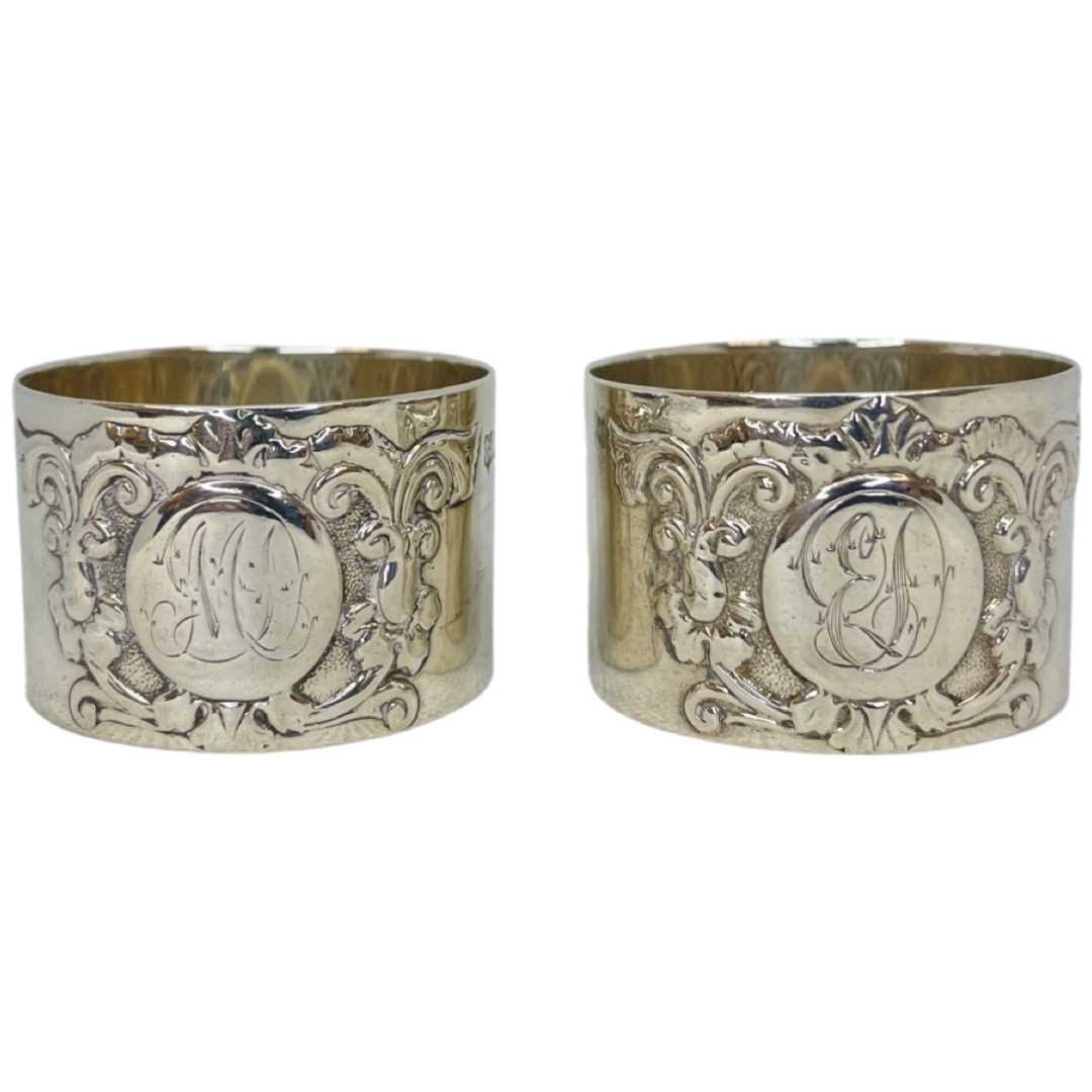 Pair of Good Quality Silver Napkin Rings and a Small Pin Dish. 75 g. Josiah Williams. - Image 3 of 5