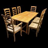 Good Quality Farmhouse Dining Table with 8 matching chairs