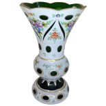 Czechoslovakian glass vase by Bohemia
