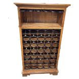 Modern lockable wine rack with glass hanger to top