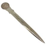 Turkish Silver Paper Knife. 40 g. 20th Century