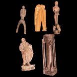 Various Carved Wood Figures,