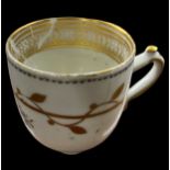 An 18th century Chinese coffee cup with gold floral decoration