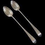Scottish Silver.Pair George III Basting Spoons.226 g.Edinburgh 1799,Walter & Patrick Cunningham