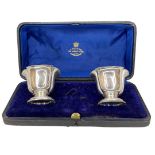 Cased Pair of Open Pots. 56 g. Birmingham 1906, Martin, Hall and Co.