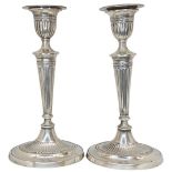 Pair of Silver Candlesticks. Sheffield 1903, William Charles Fordham & Albert Buckley Faulkner