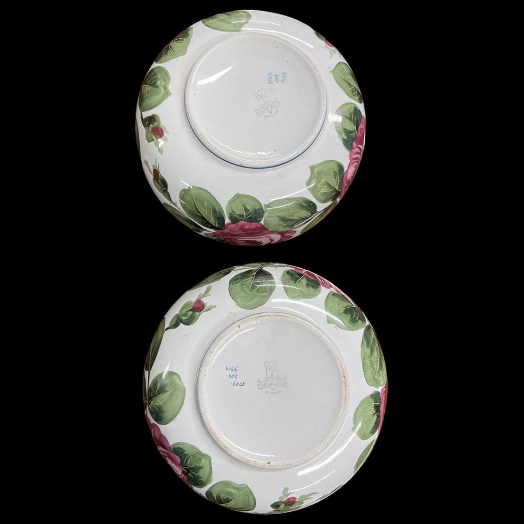 Pair of Weymss 'style' Rose Cabbage pattern bowls - Image 2 of 4