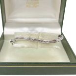 9ct White Gold and Diamond Bangle