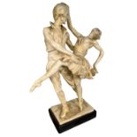 A Santini signed resin figure of two dancers