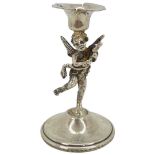 Novelty Silver Candlestick Cherub Putti