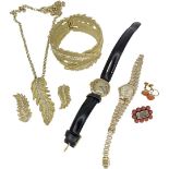 Mixed Lot to include 2 9ct Gold Watch cases, a 9ct Gold Coral earring and Costume Jewellery.