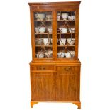 Reproduction mahogany glazed bookcase