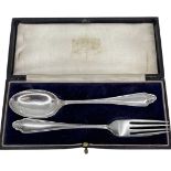 Cased Silver Christening Set. 59 g. London 2004. Charles Boyton & Son