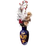 Large Kaiser 'Marisa' cobalt blue vase with gilt floral decoration