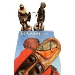 Masi book and 2 Maasai Figures and Mask