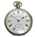 A Early 20th Century Silver Open Face Keyless Lever Watch