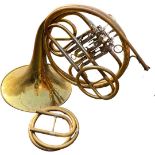 A Brass and Nickle French horn, Anborg, Como.