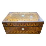 A Late 19th Century Tunbridge Ware Marquetry Inlaid Writing Slope