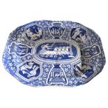 Copeland and Garrett large Greek pattern well and tree meat dish