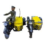 Pair of Diecast AA Motorcycles and Rider. :Possibly Dinky