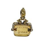 A Late 19th Century Gilt and Smoky Hardstone Revolving Fob Seal